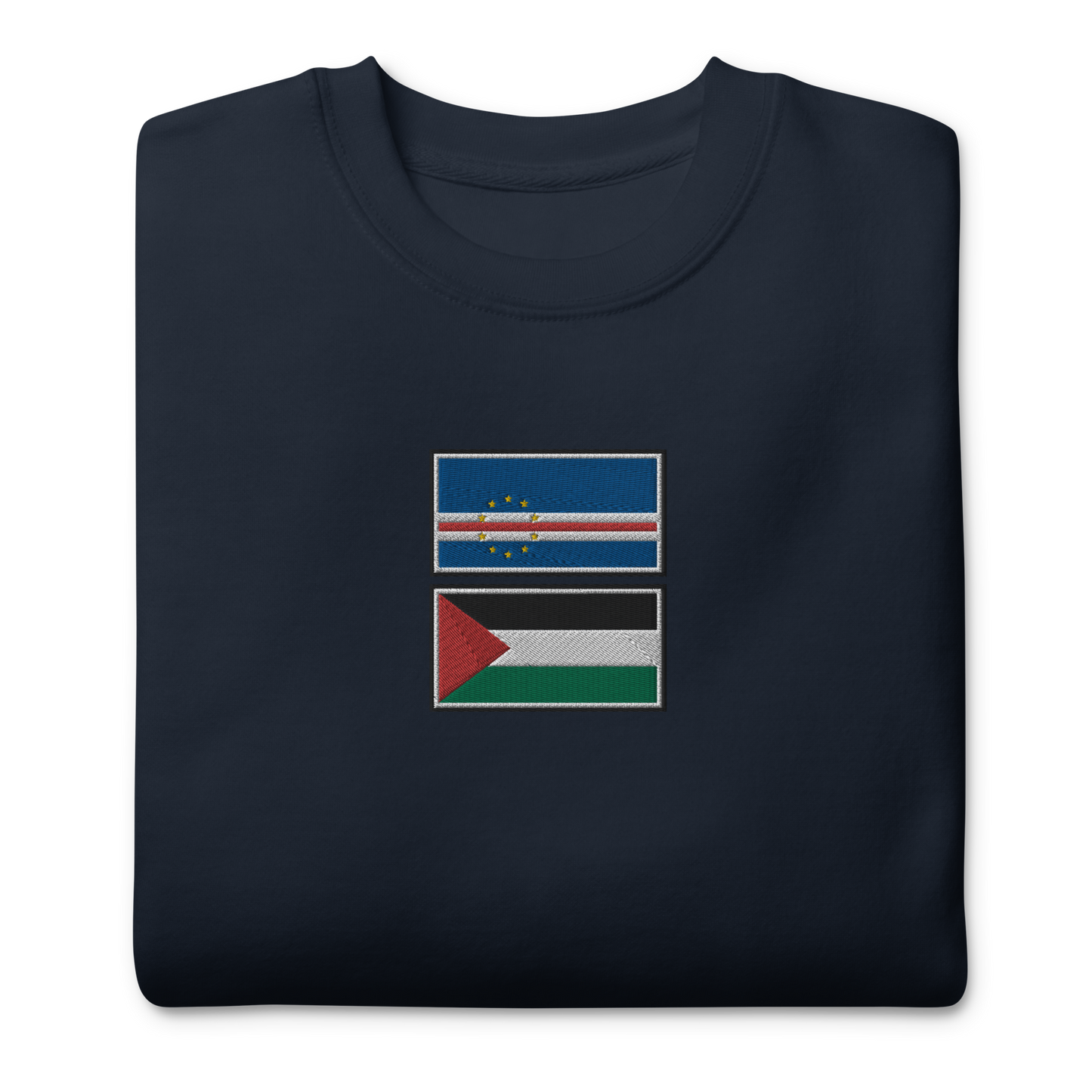 Cape Verde x Palestine Embroidered Unisex Sweatshirt