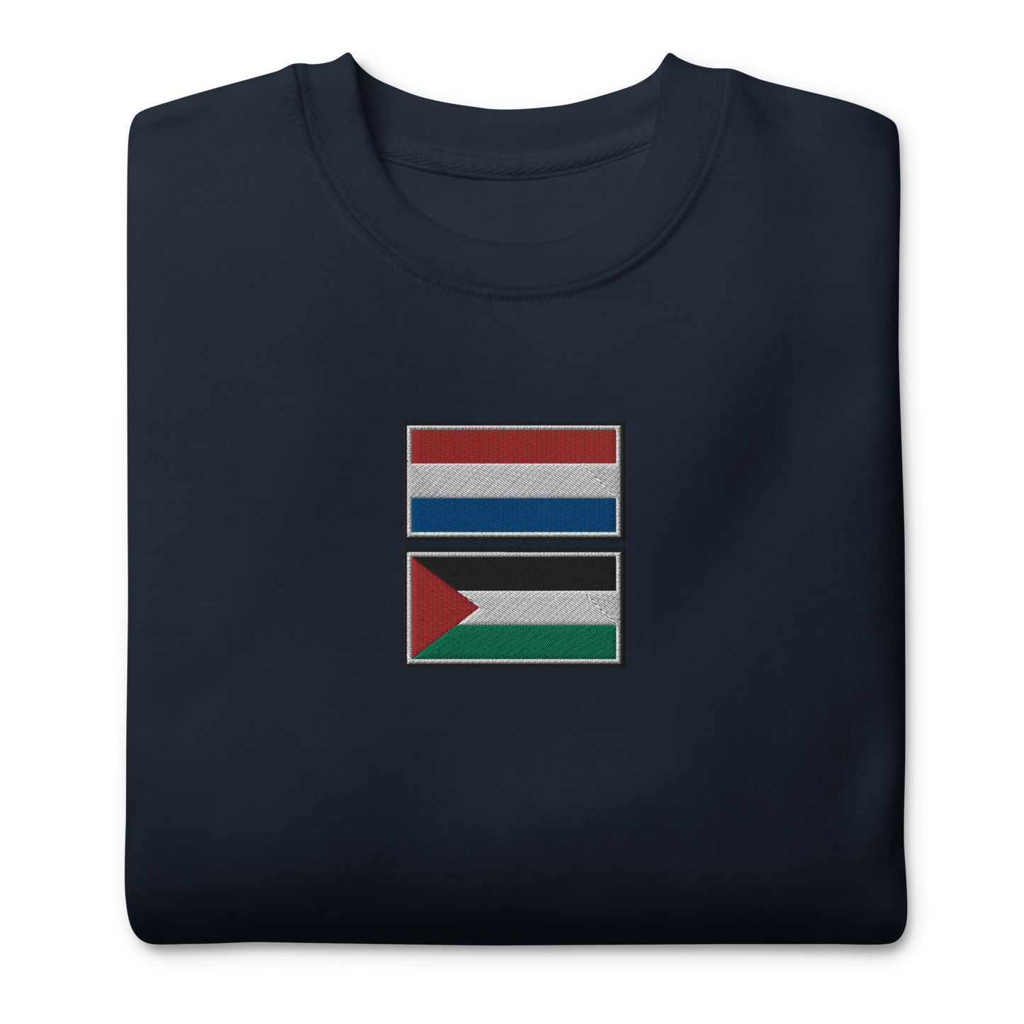 Netherlands x Palestine Embroidered Unisex Sweatshirt,