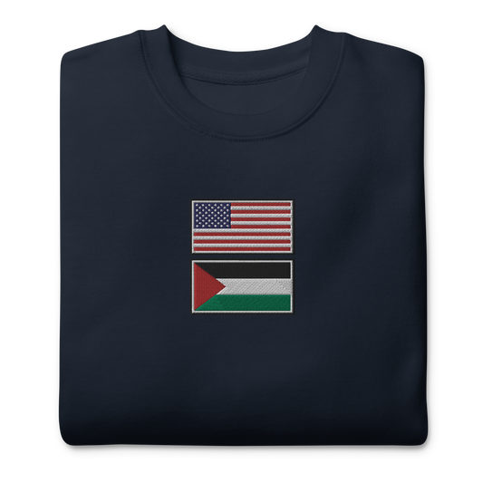 USA x Palestine Embroidered Unisex Sweatshirt