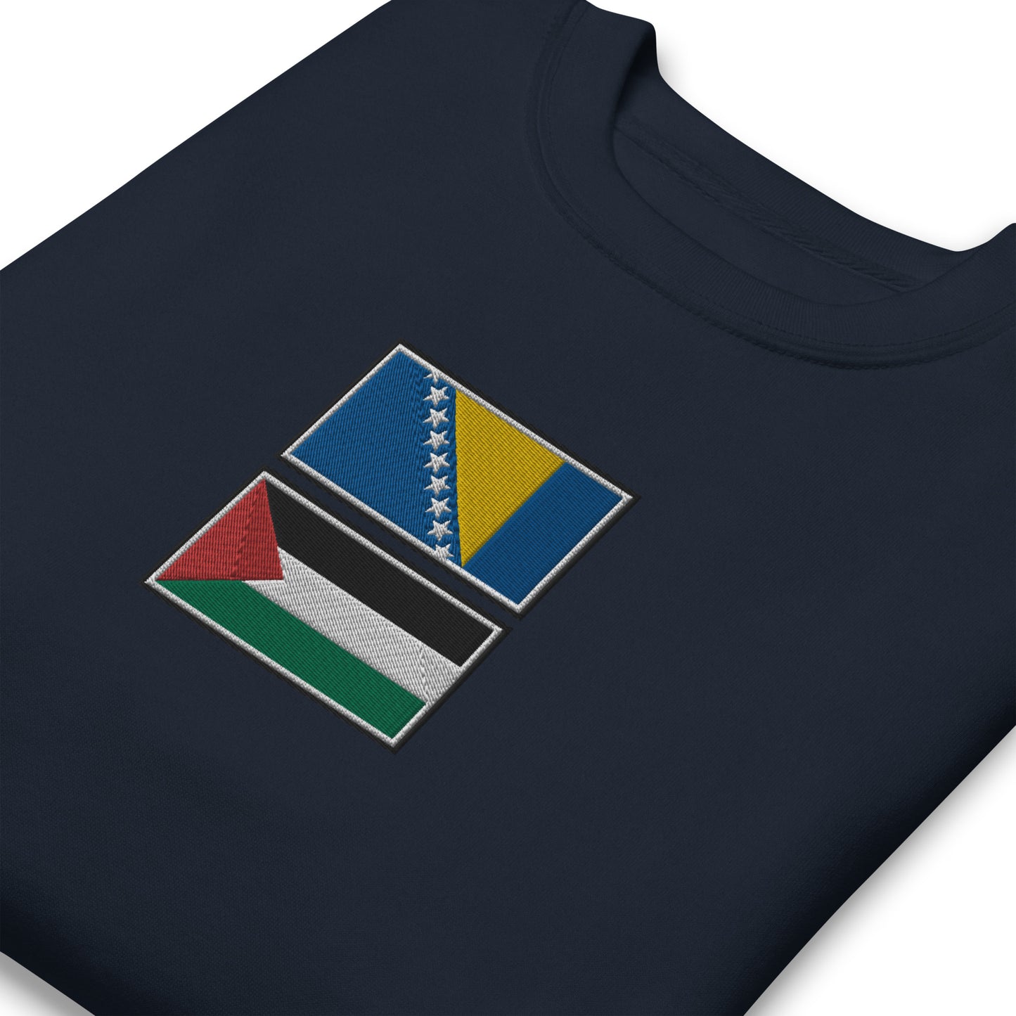 Bosnia x Palestine Embroidered Unisex Sweatshirt