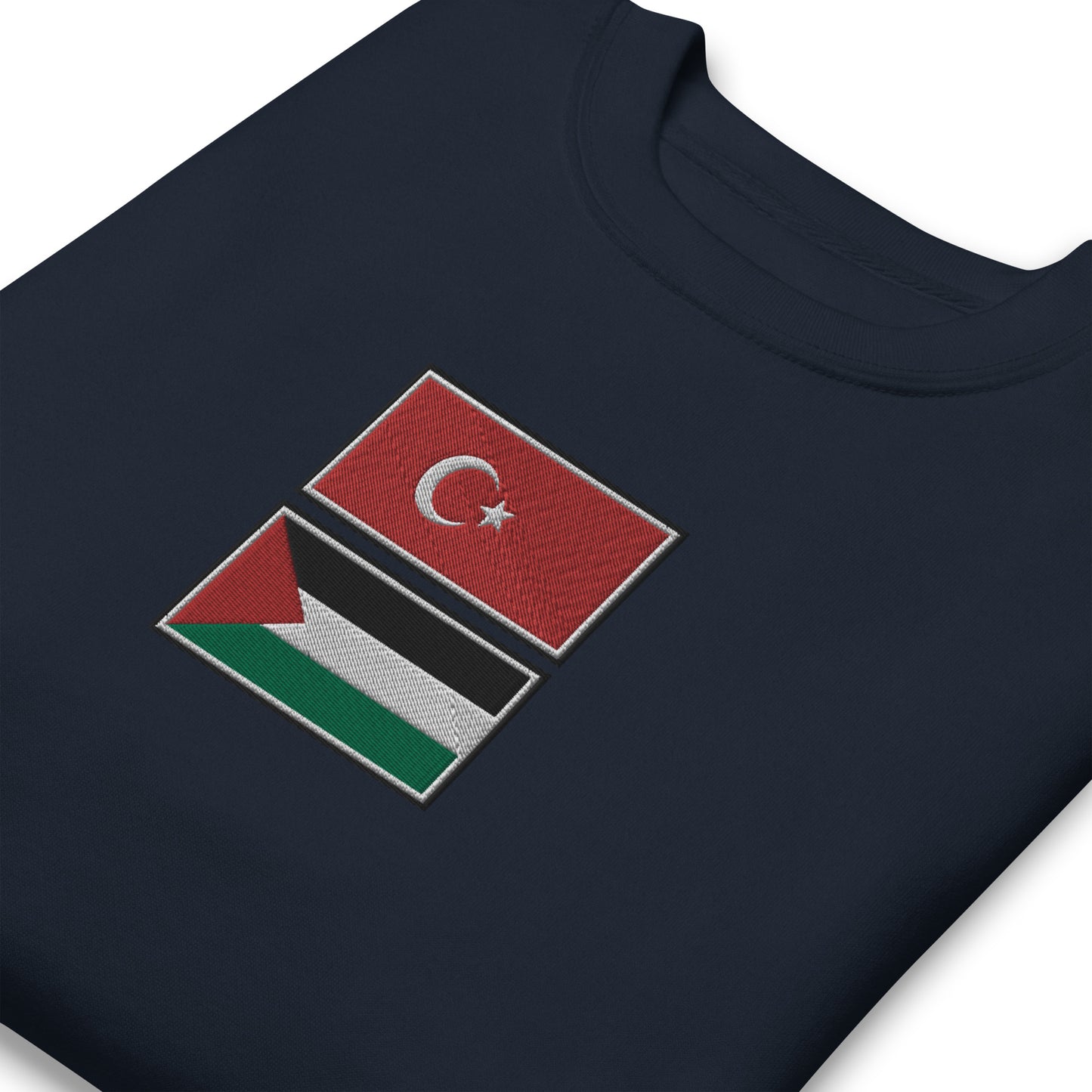 Türkiye x Palestine Embroidered Unisex Sweatshirt