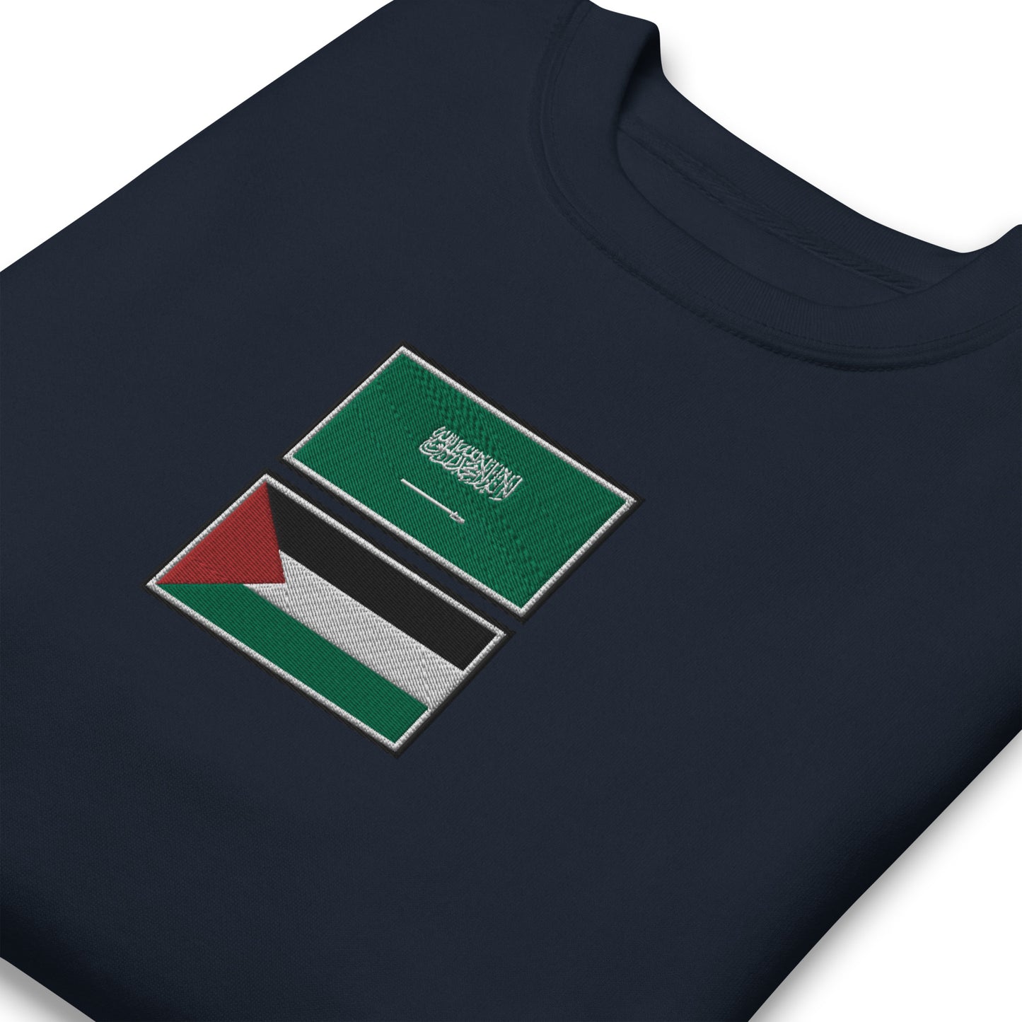 Saudi x Palestine Embroidered Unisex Sweatshirt