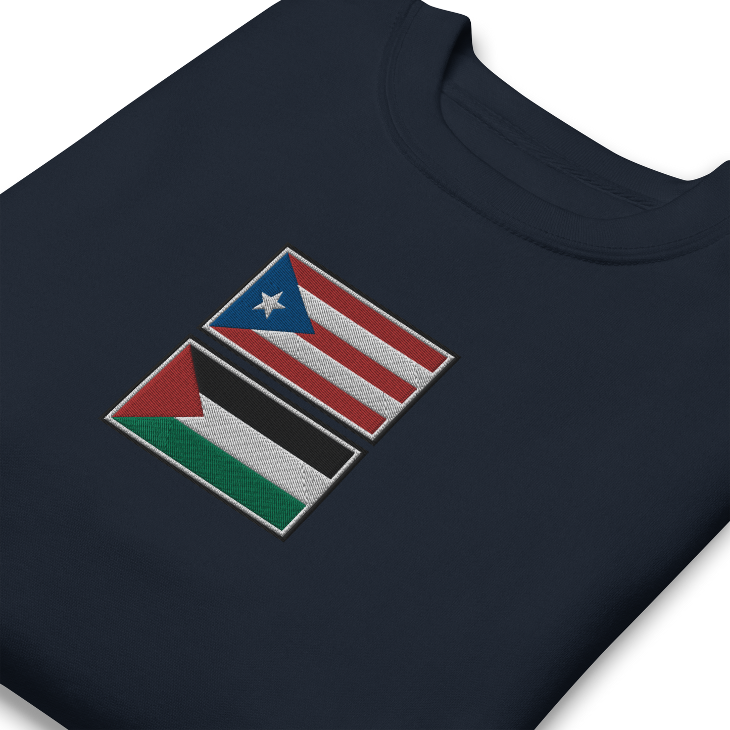 Puerto Rico x Palestine Embroidered Unisex Sweatshirt