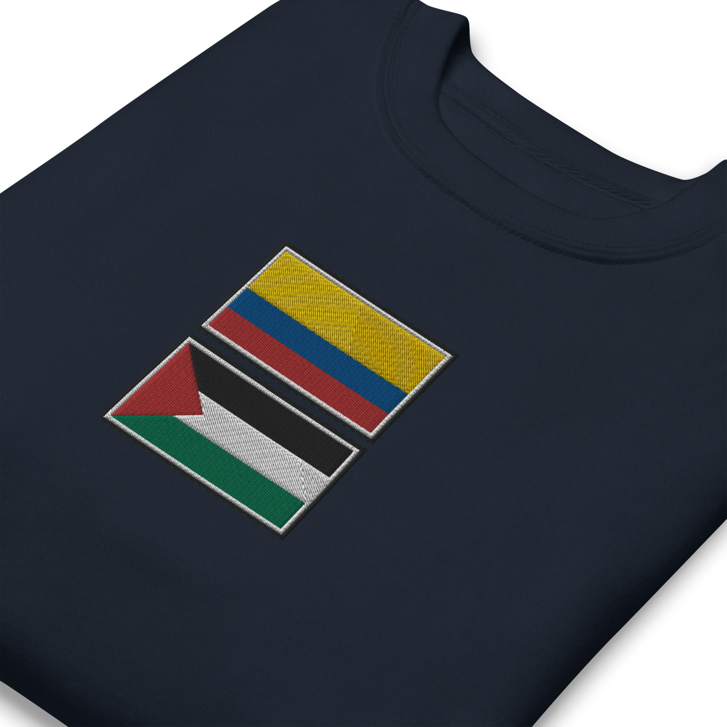 Colombia x Palestine Embroidered Unisex Sweatshirt