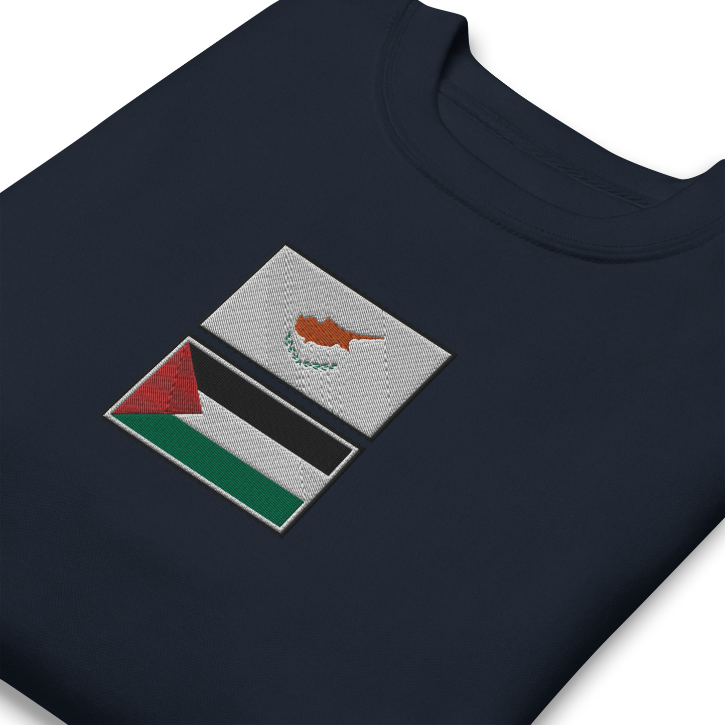 Cyprus x Palestine Embroidered Unisex Sweatshirt