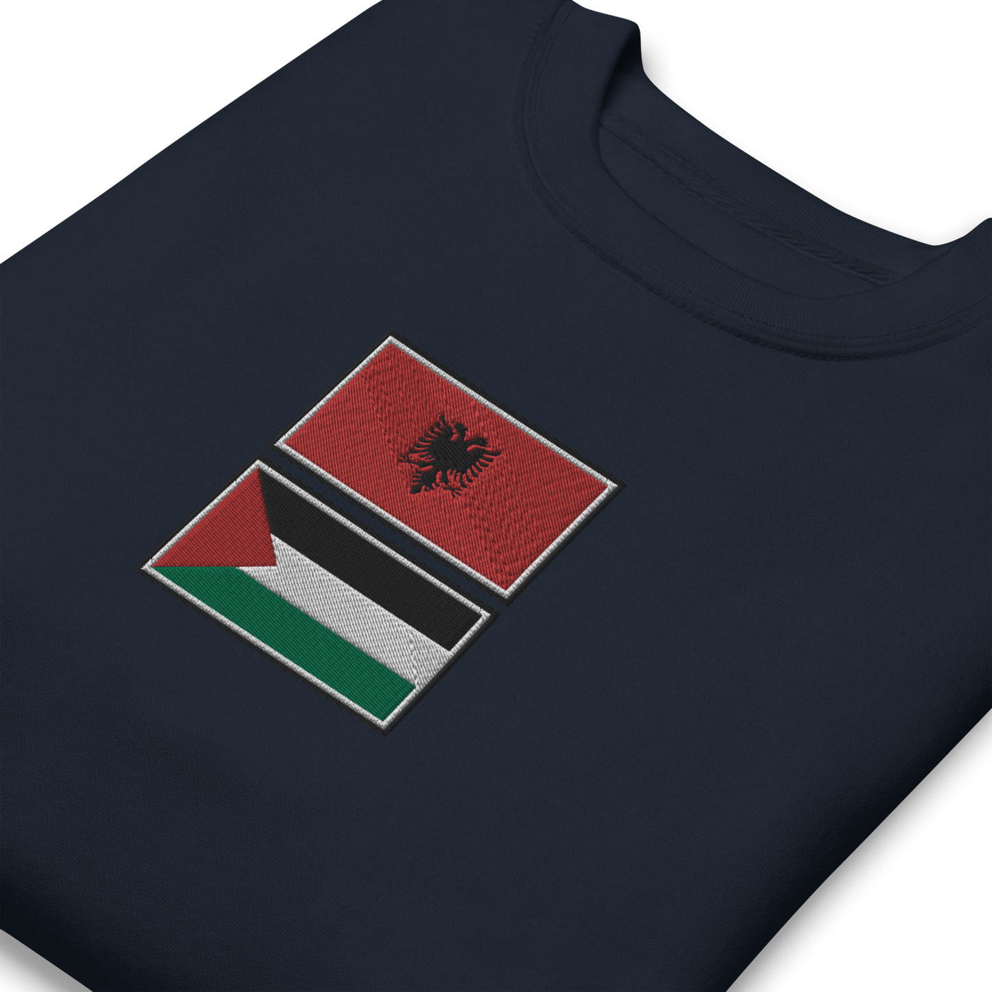 Albania x Palestine Embroidered Unisex Sweatshirt