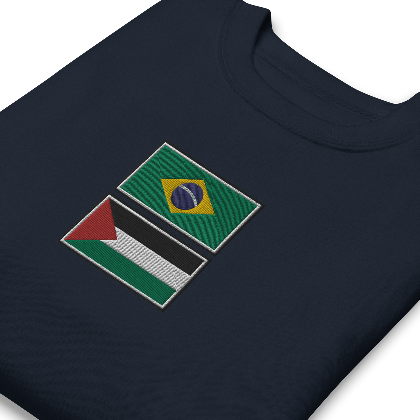 Brazil x Palestine Embroidered Unisex Sweatshirt