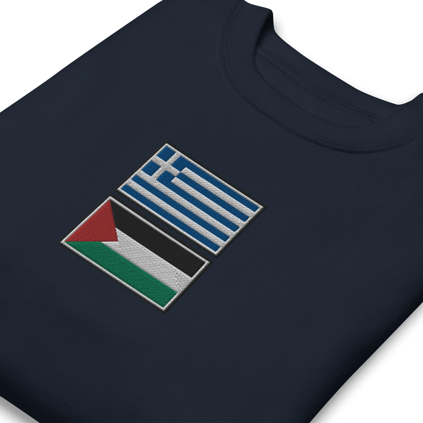 Greece x Palestine Embroidered Unisex Sweatshirt