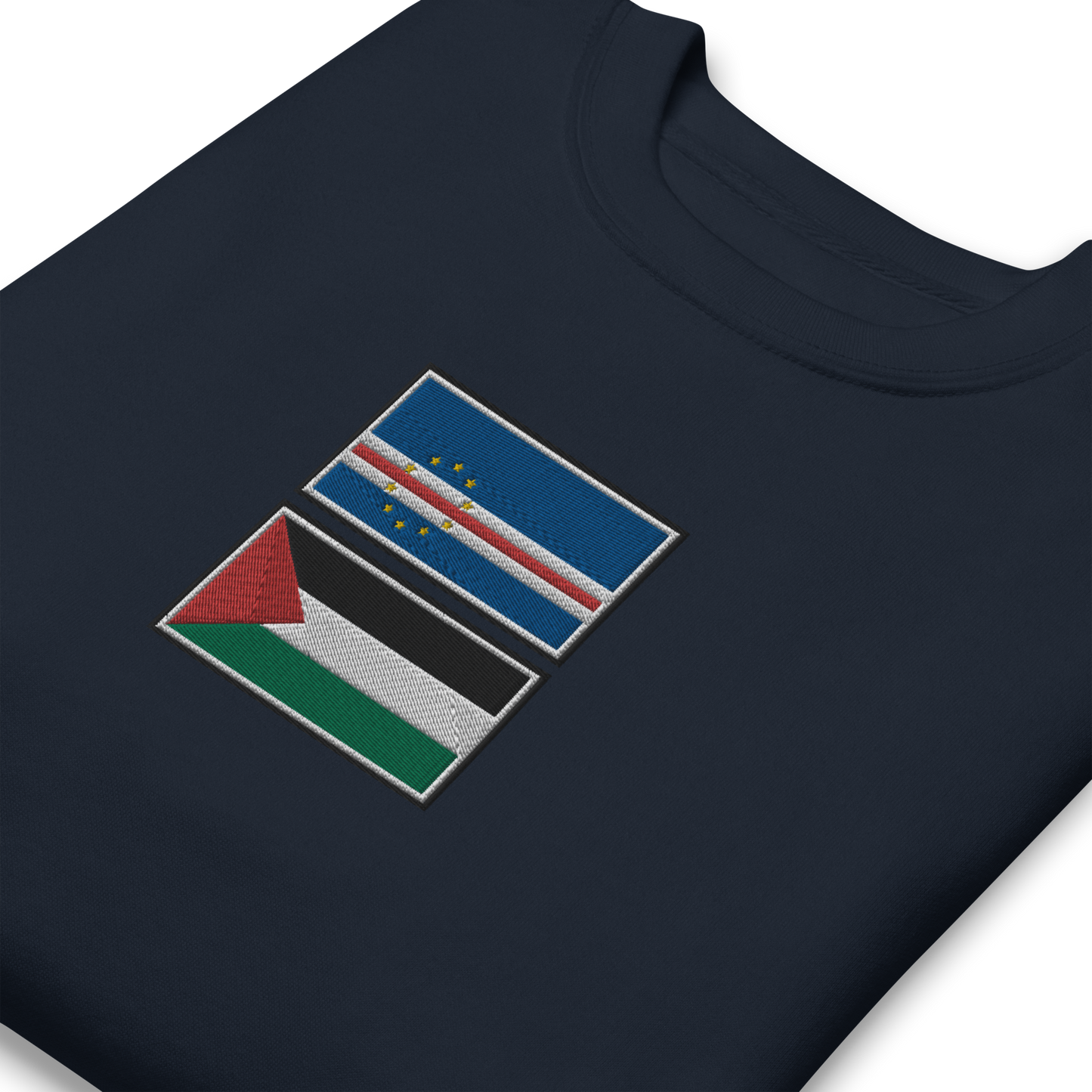 Cape Verde x Palestine Embroidered Unisex Sweatshirt