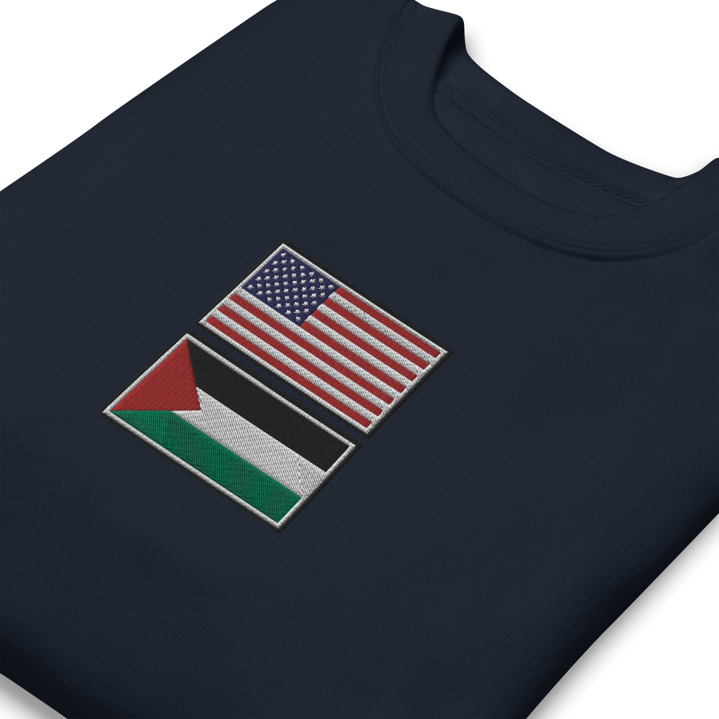 USA x Palestine Embroidered Unisex Sweatshirt