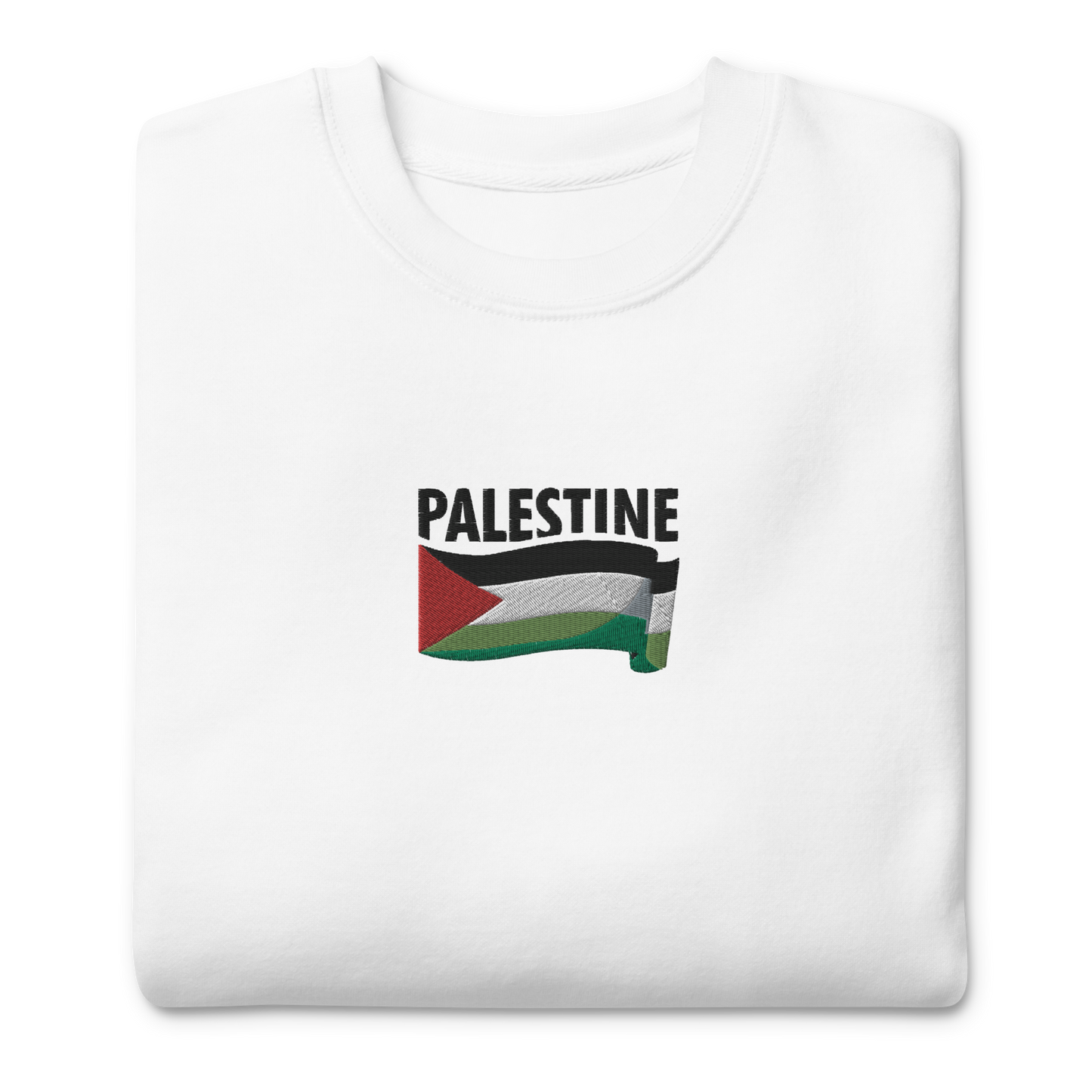 Palestine Flag Embroidered Unisex Sweatshirt