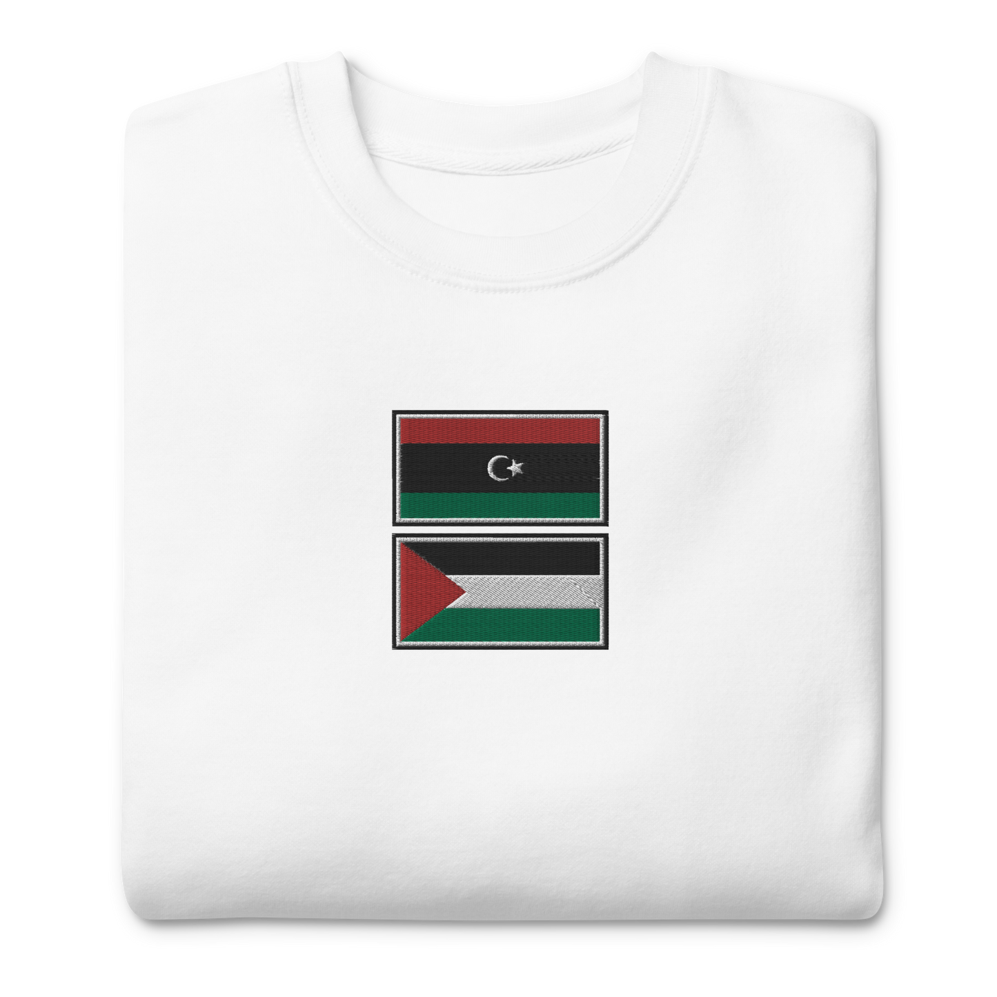 Libya x Palestine Embroidered Unisex Sweatshirt