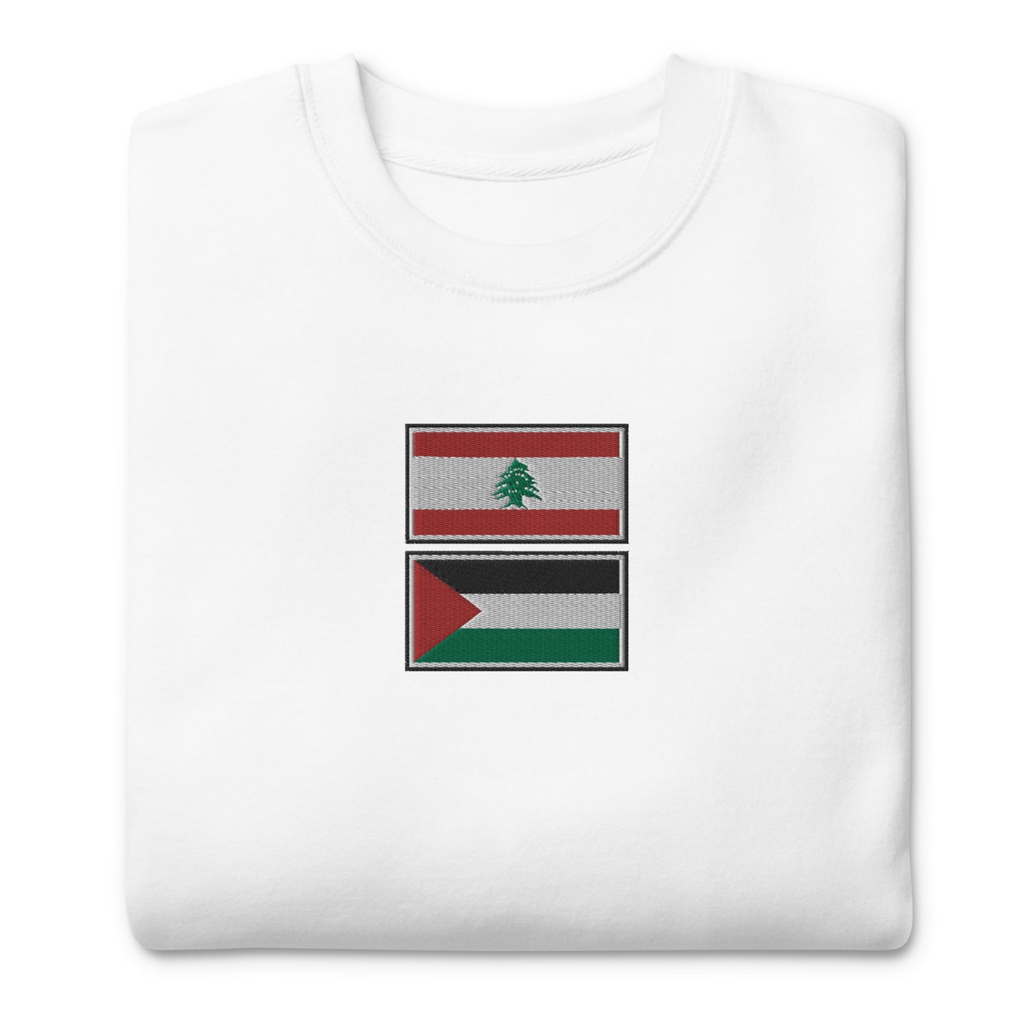 Lebanon x Palestine Embroidered Unisex Sweatshirt