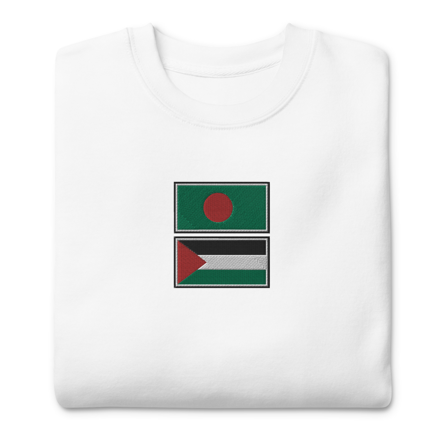 Bangladesh x Palestine Embroidered Unisex Sweatshirt