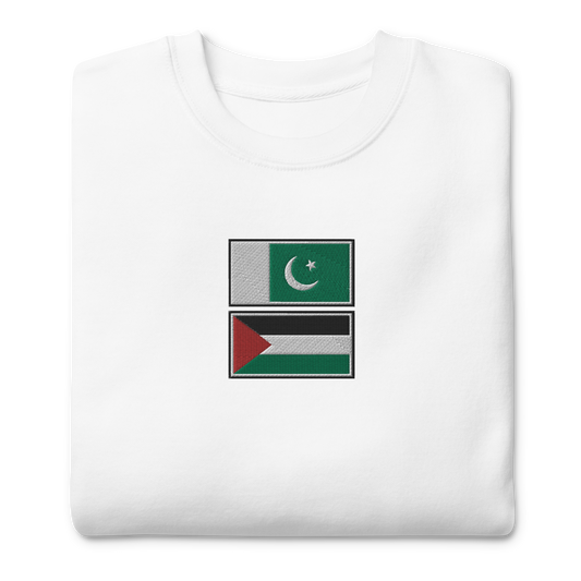 Pakistan x Palestine Embroidered Unisex Sweatshirt