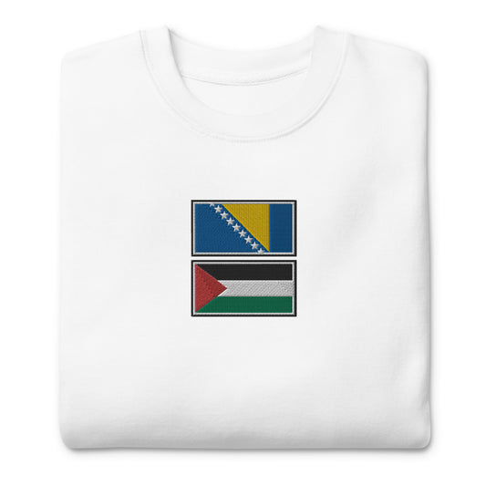 Bosnia x Palestine Embroidered Unisex Sweatshirt