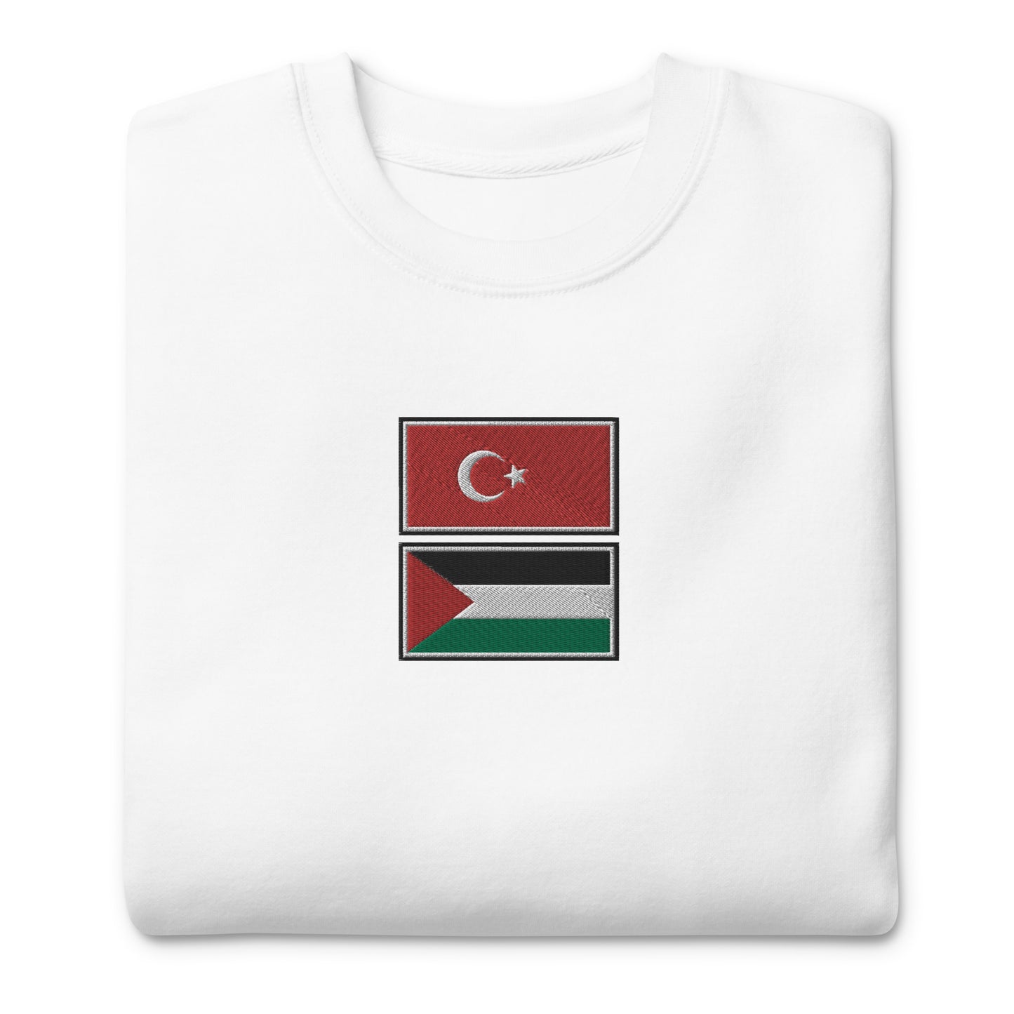 Türkiye x Palestine Embroidered Unisex Sweatshirt