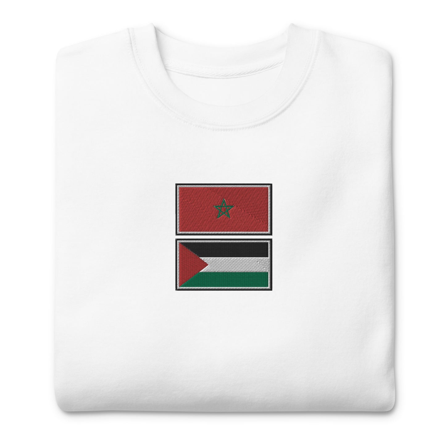 Morocco x Palestine Embroidered Unisex Sweatshirt