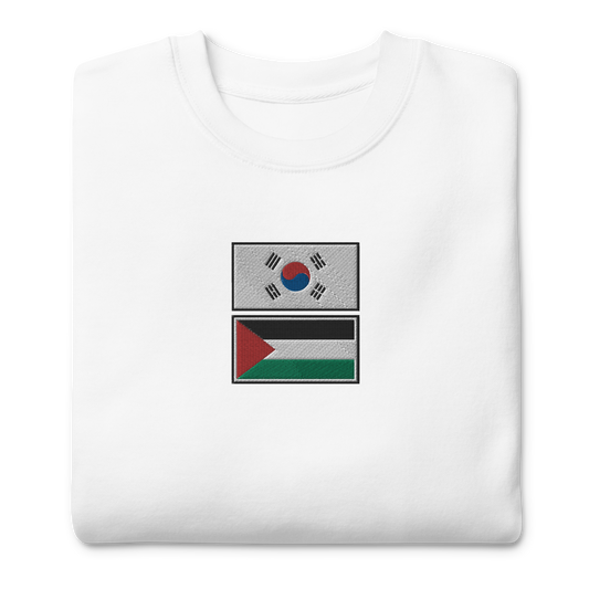 South Korea x Palestine Embroidered Unisex Sweatshirt