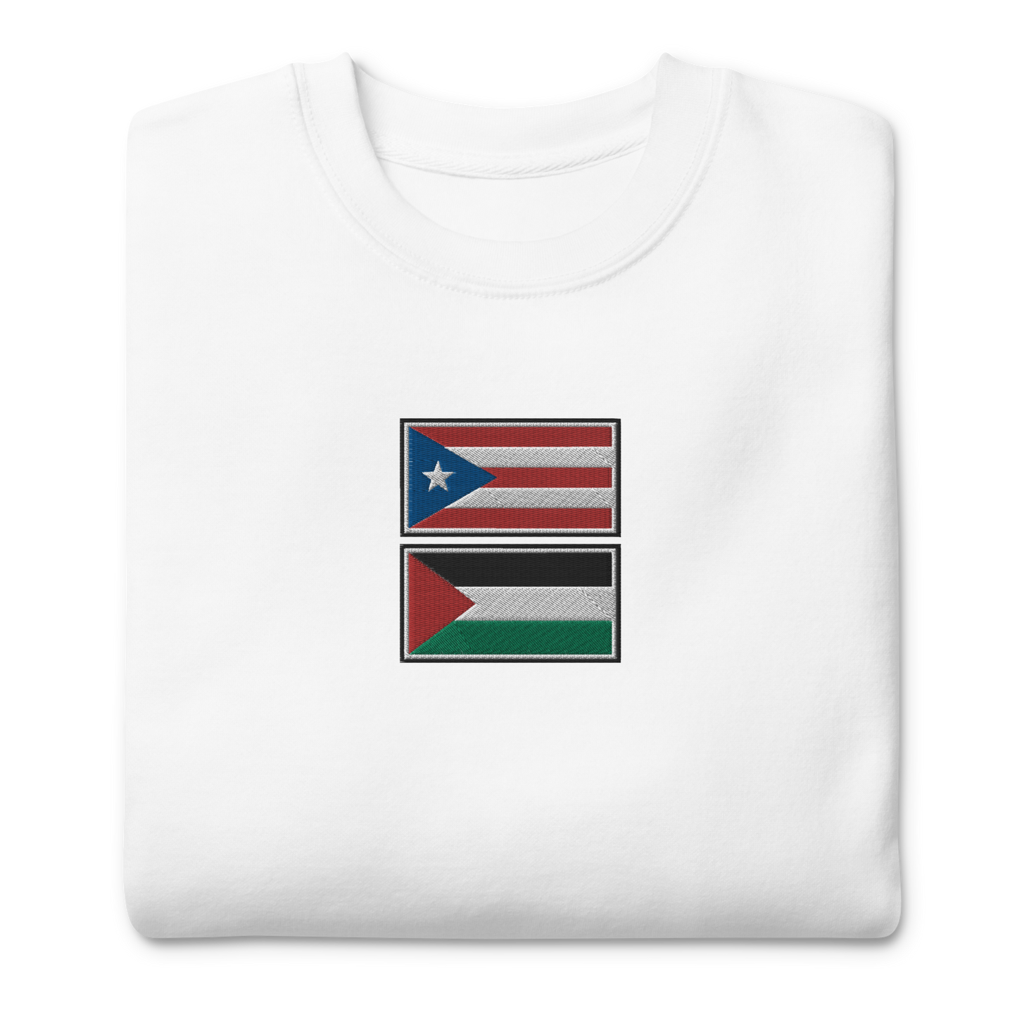 Puerto Rico x Palestine Embroidered Unisex Sweatshirt