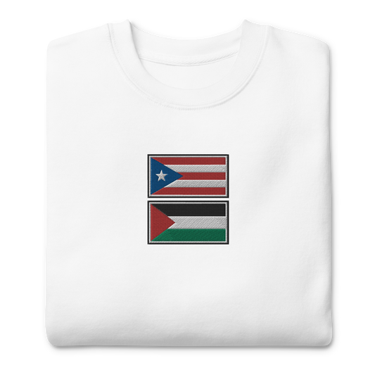 Puerto Rico x Palestine Embroidered Unisex Sweatshirt