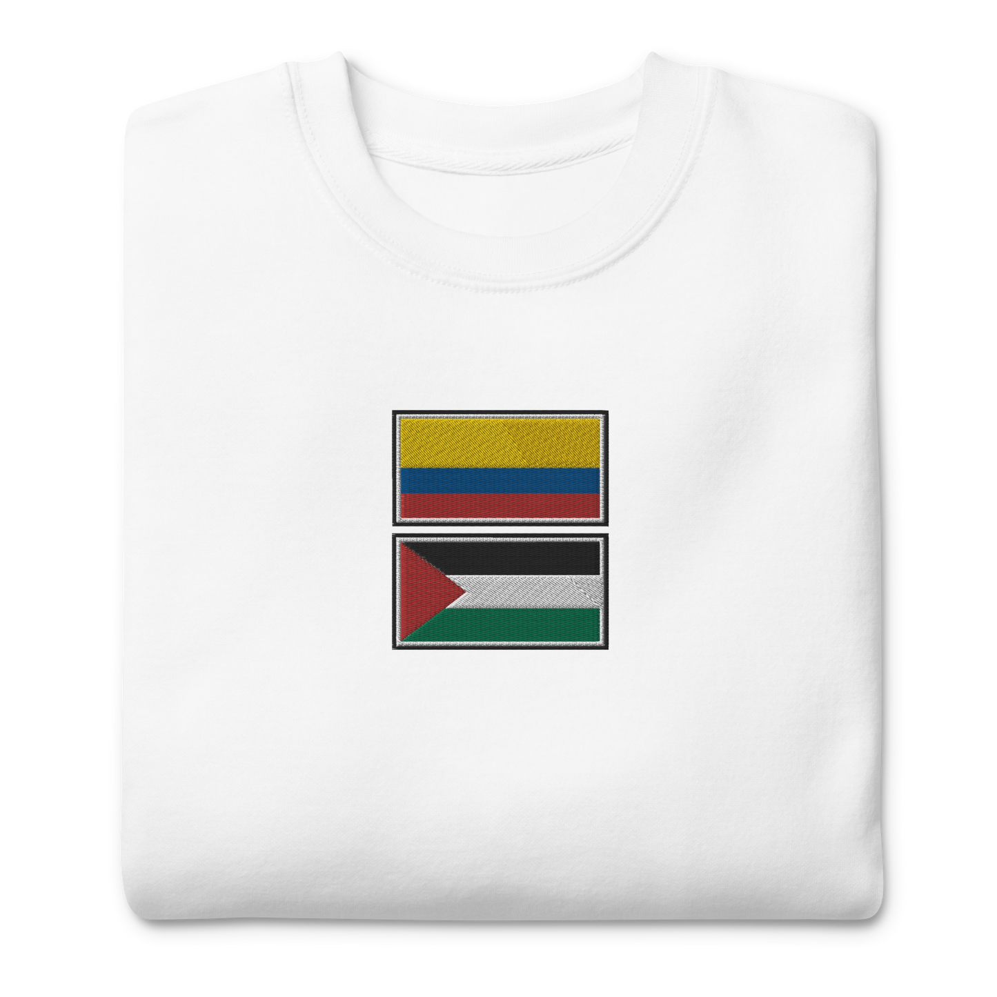 Colombia x Palestine Embroidered Unisex Sweatshirt