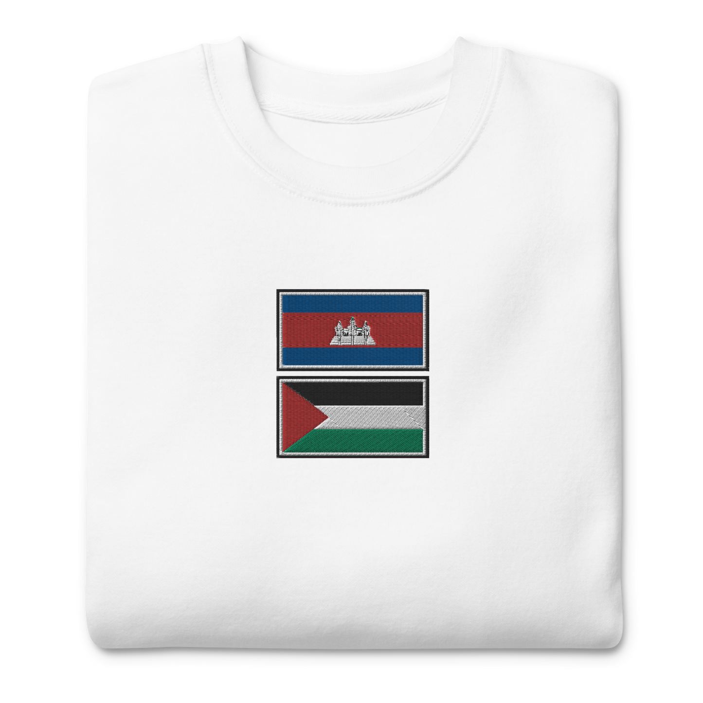 Cambodia x Palestine Embroidered Unisex Sweatshirt