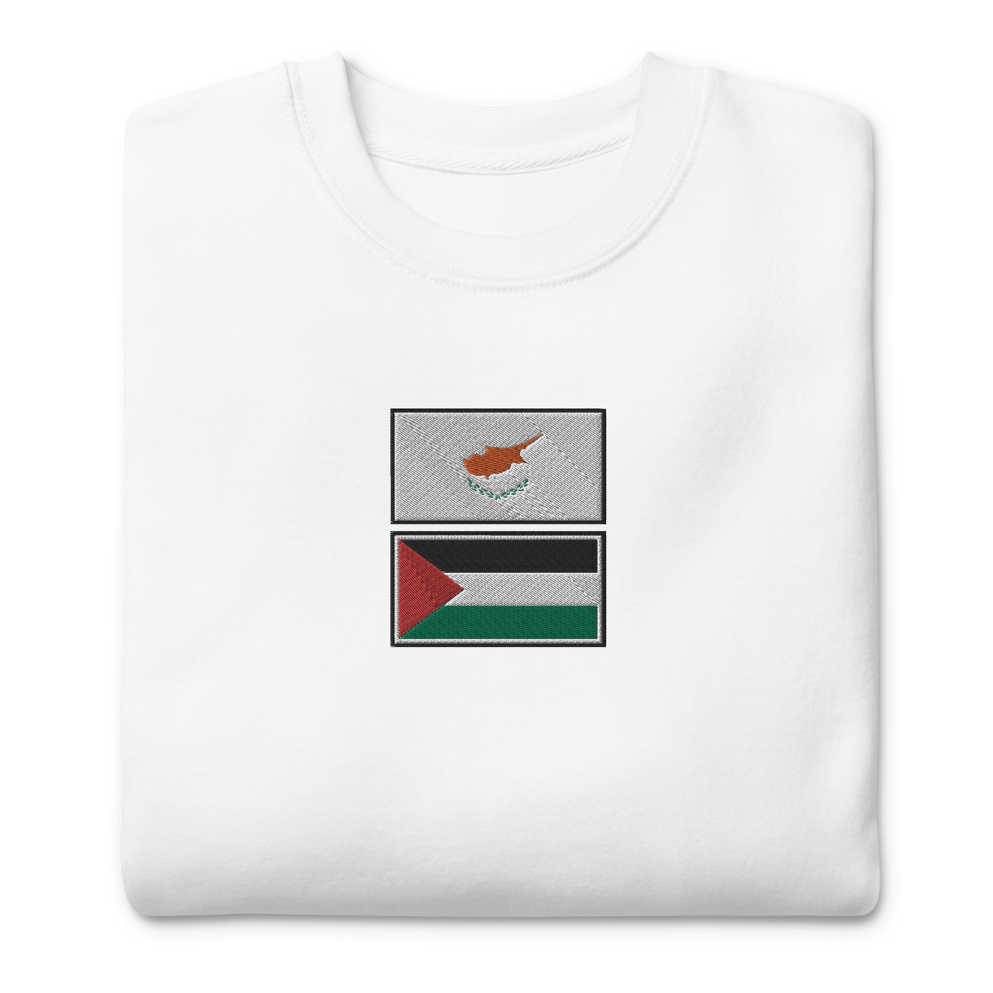 Cyprus x Palestine Embroidered Unisex Sweatshirt