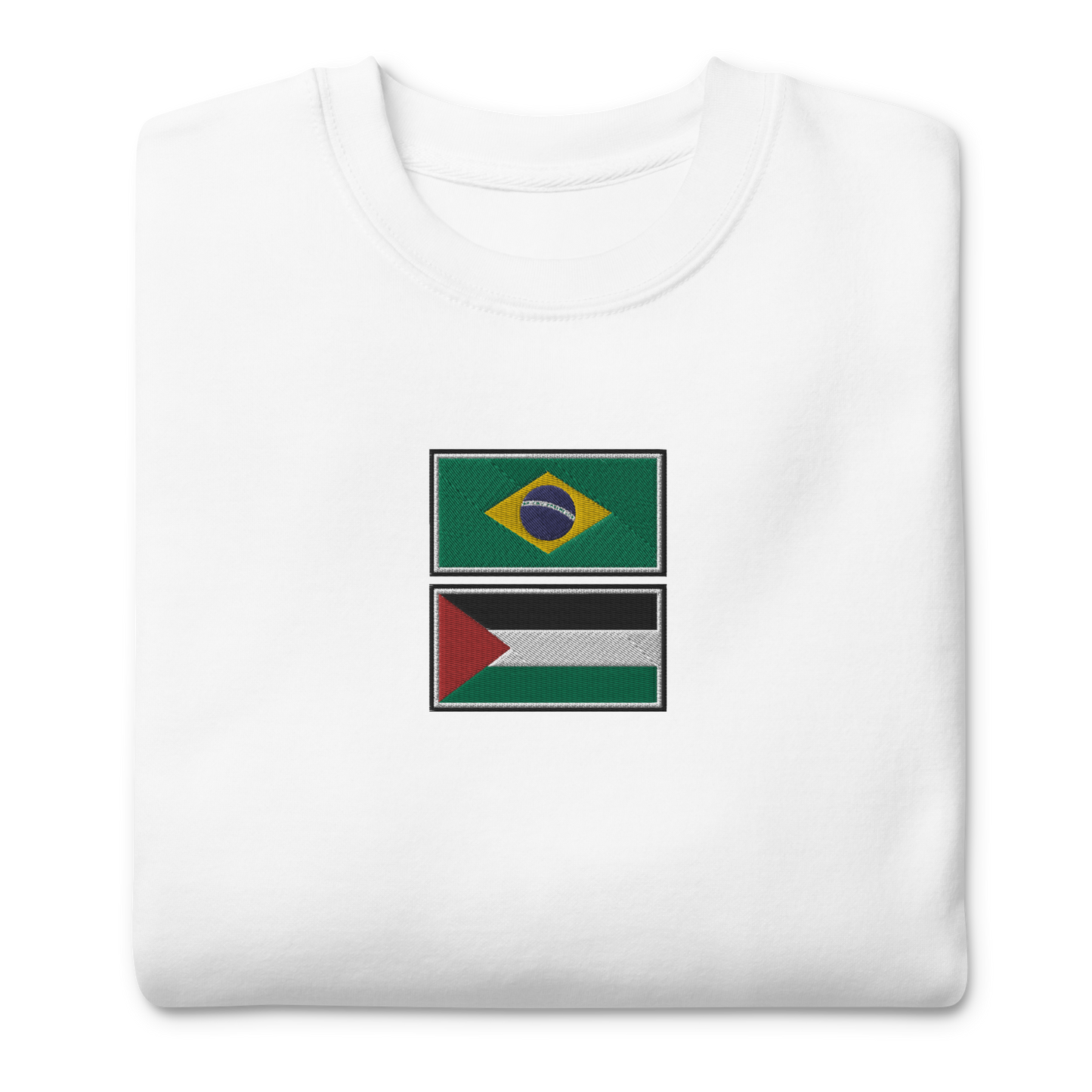 Brazil x Palestine Embroidered Unisex Sweatshirt