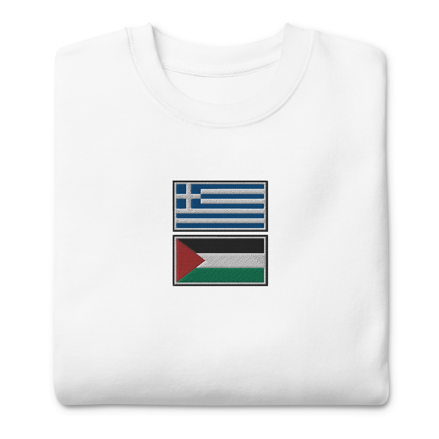 Greece x Palestine Embroidered Unisex Sweatshirt