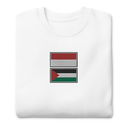 Indonesia x Palestine Embroidered Unisex Sweatshirt