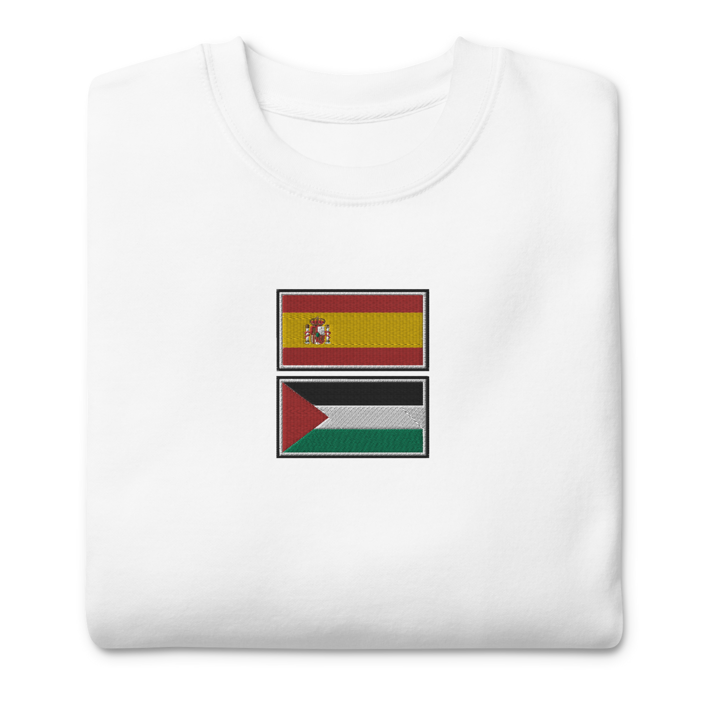 Spain x Palestine Embroidered Unisex Sweatshirt