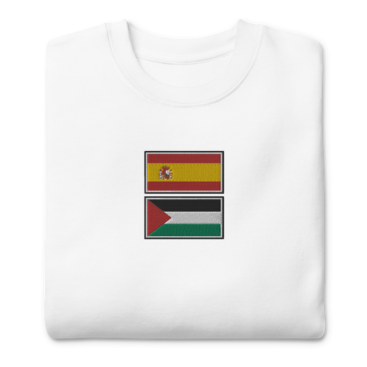 Spain x Palestine Embroidered Unisex Sweatshirt