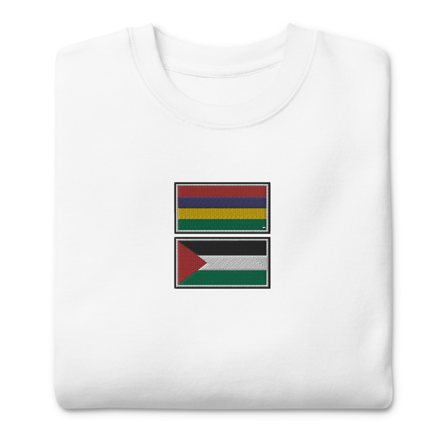 Mauritius x Palestine Embroidered Unisex Sweatshirt