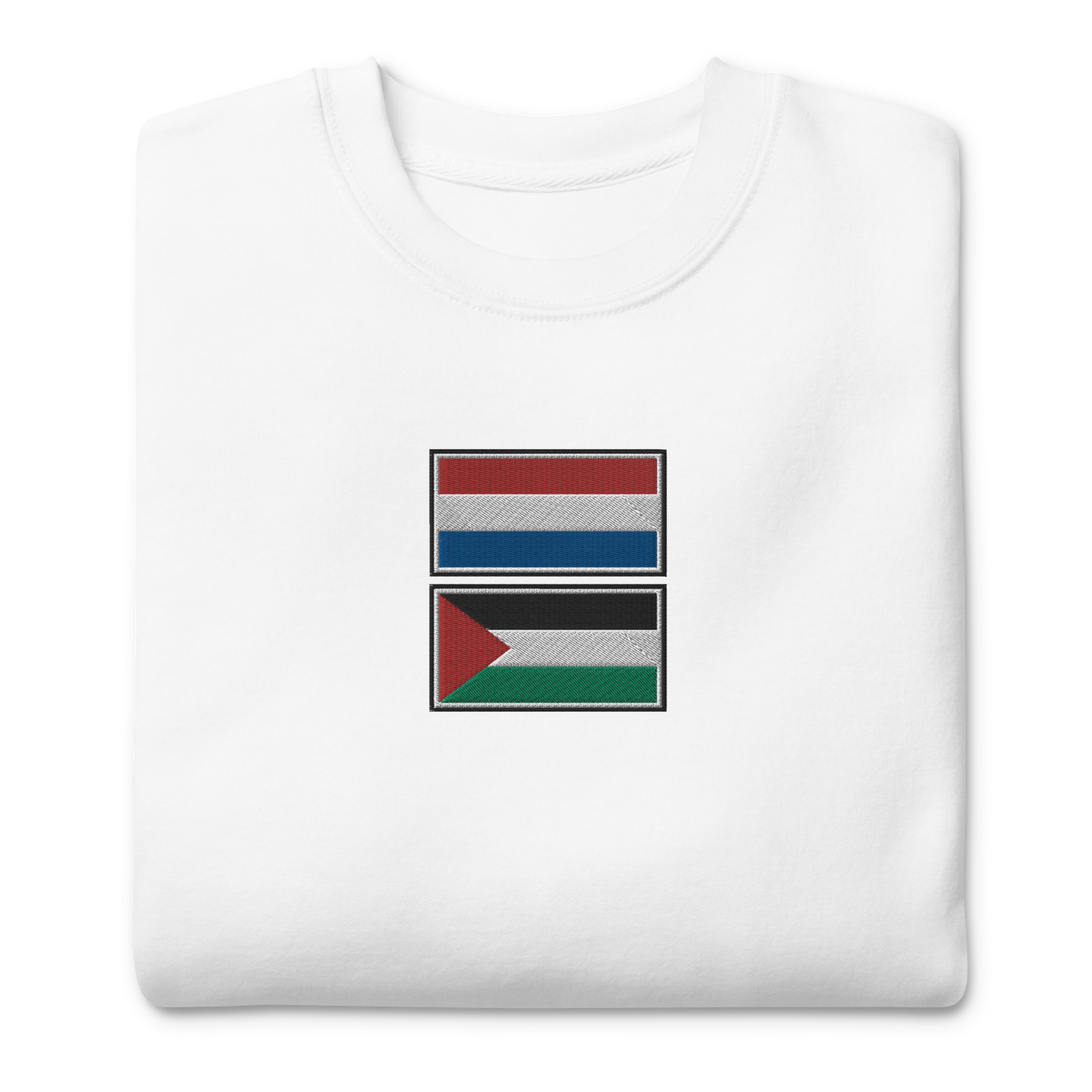 Netherlands x Palestine Embroidered Unisex Sweatshirt,