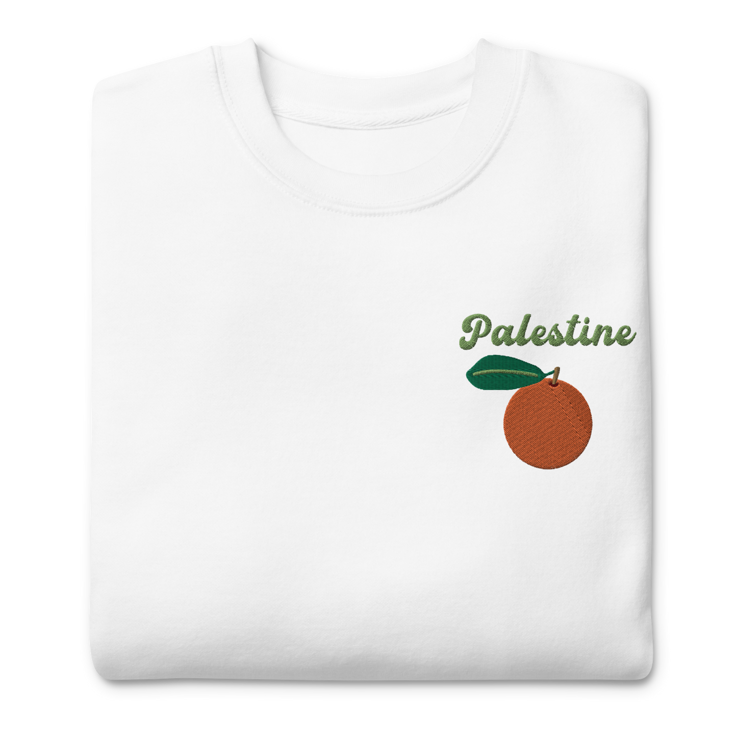 Palestine Orange Embroidered Unisex Sweatshirt