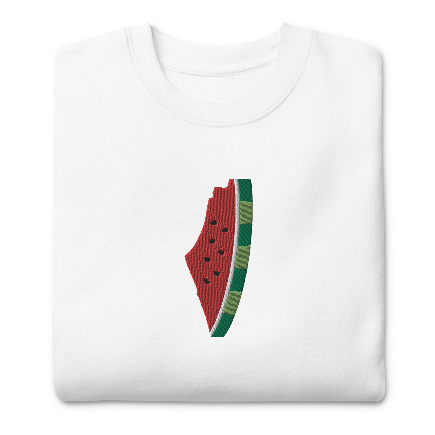 Palestine Watermelon Map Embroidered Unisex Sweatshirt