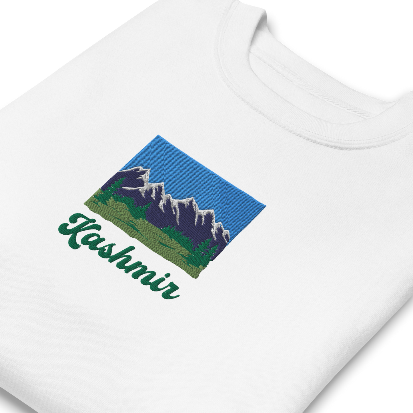 Kashmir Mountains Embroidered Unisex Sweatshirt