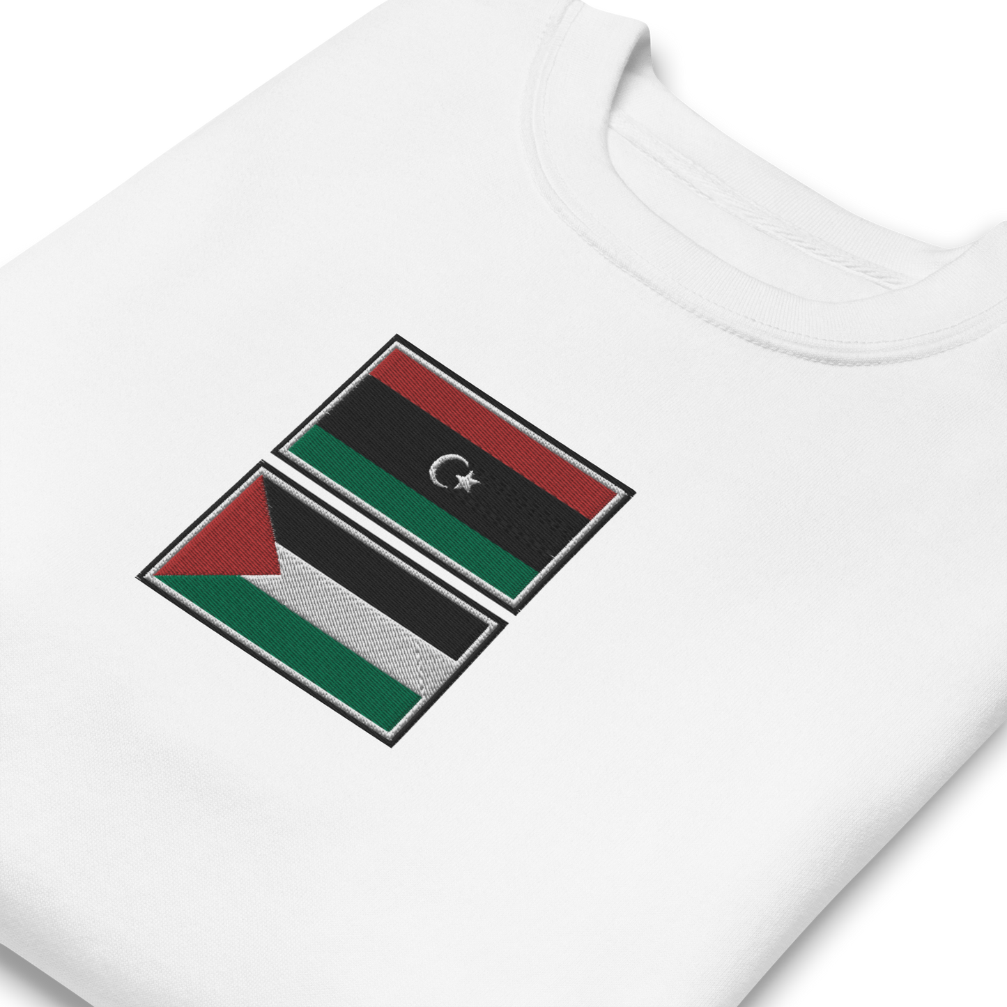 Libya x Palestine Embroidered Unisex Sweatshirt