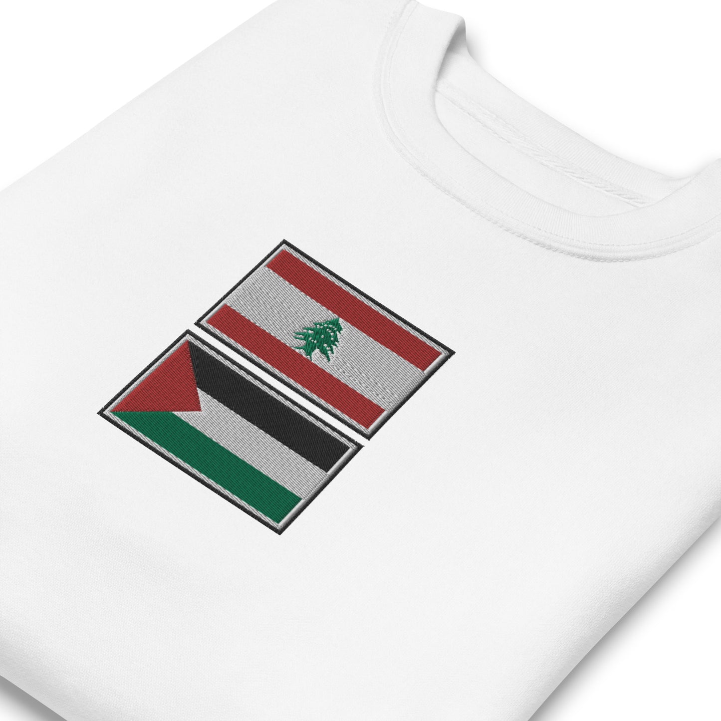 Lebanon x Palestine Embroidered Unisex Sweatshirt