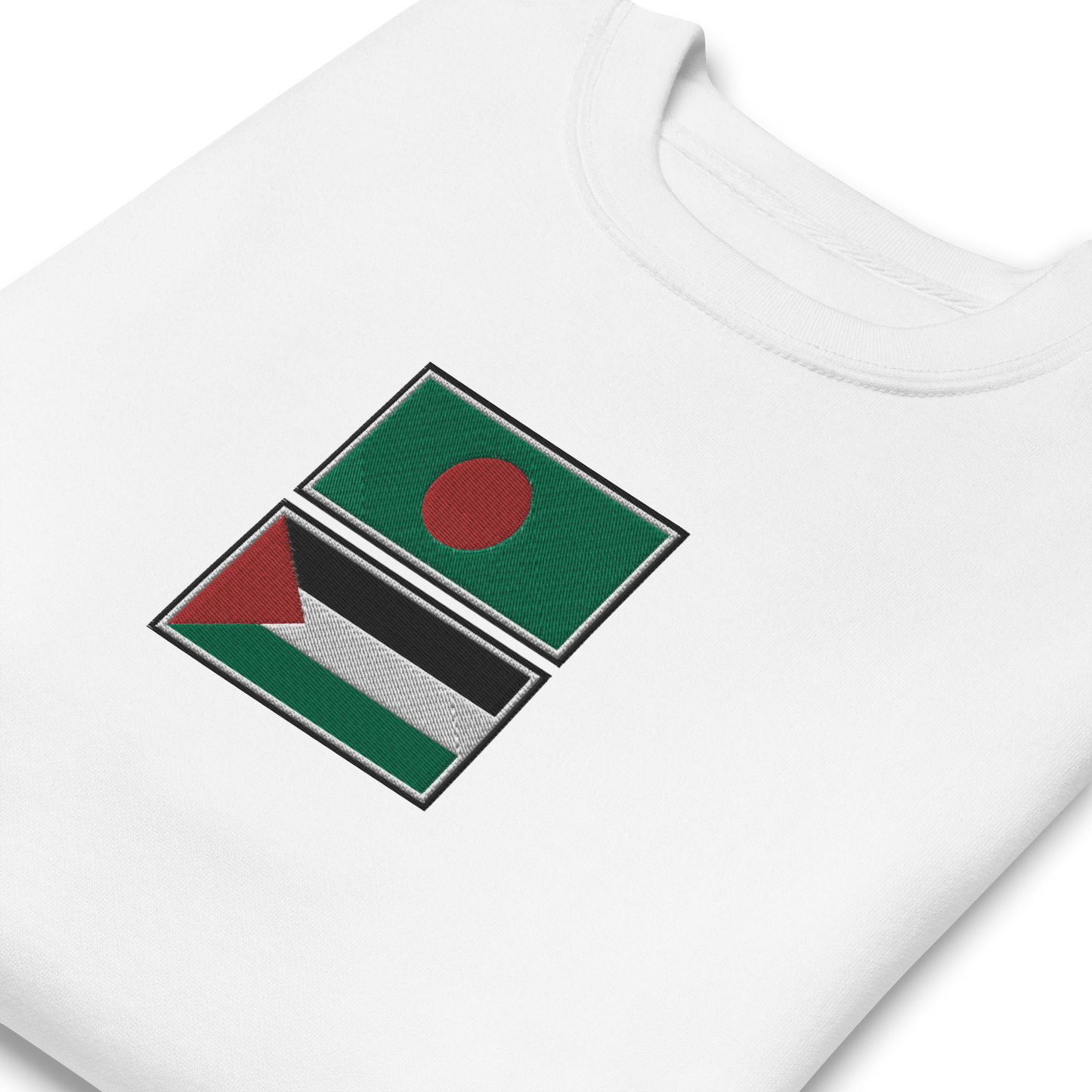 Bangladesh x Palestine Embroidered Unisex Sweatshirt