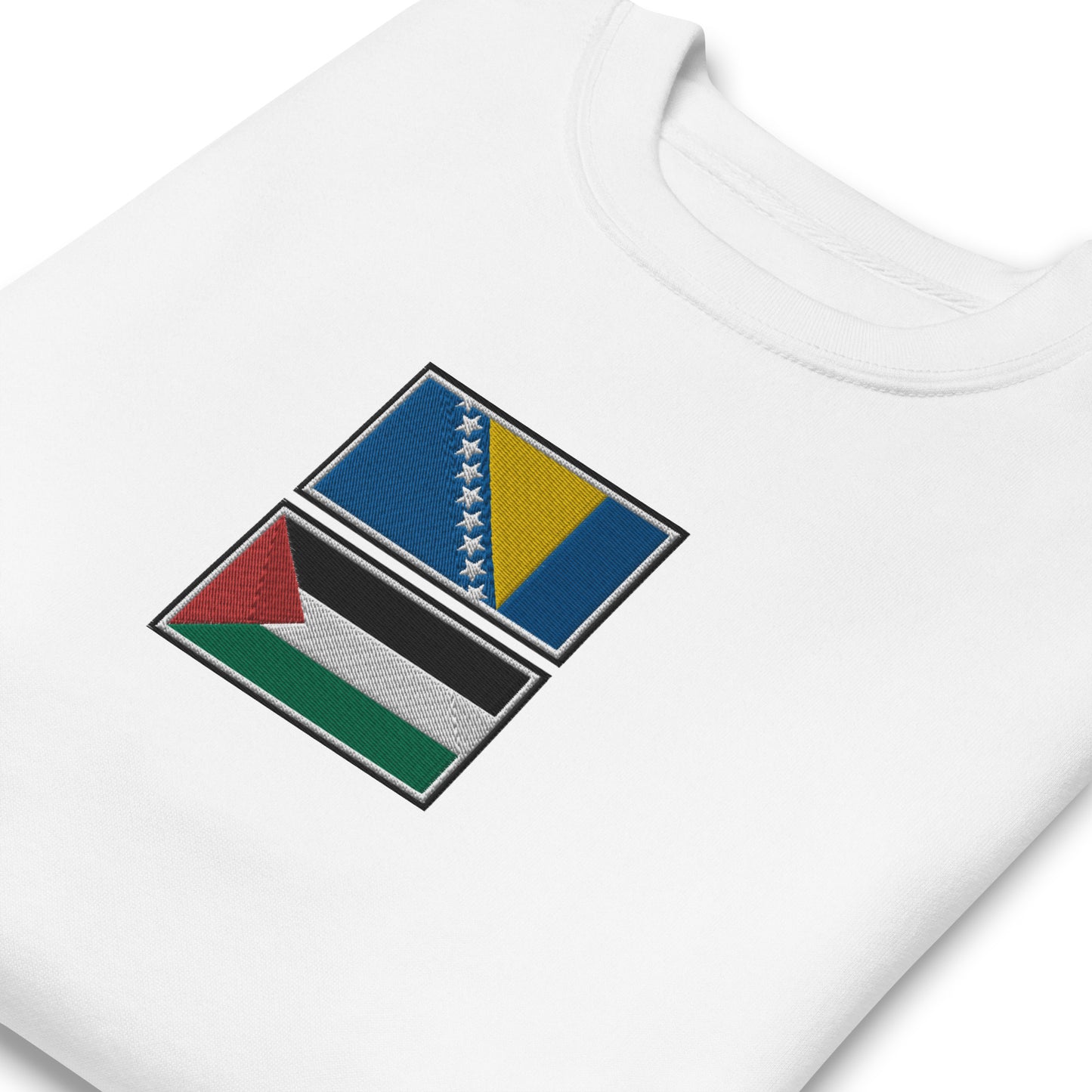 Bosnia x Palestine Embroidered Unisex Sweatshirt