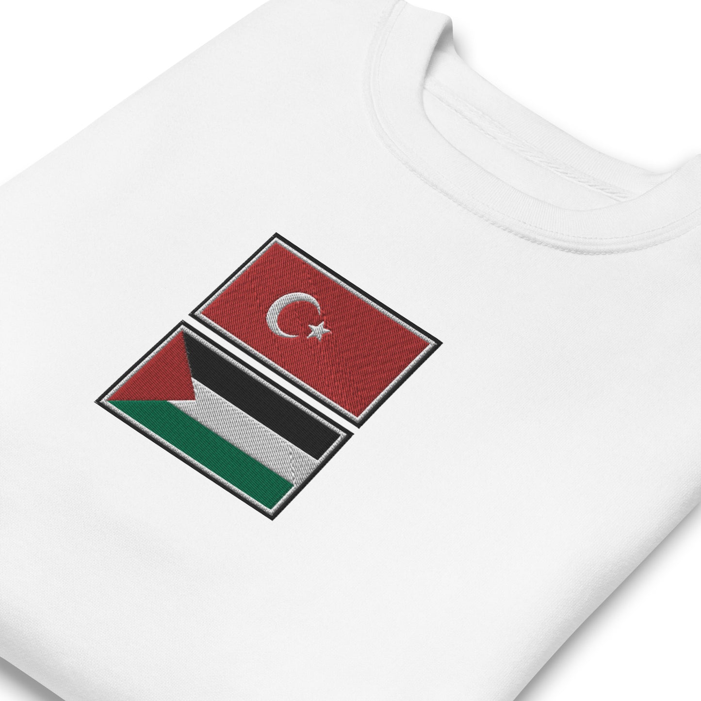 Türkiye x Palestine Embroidered Unisex Sweatshirt