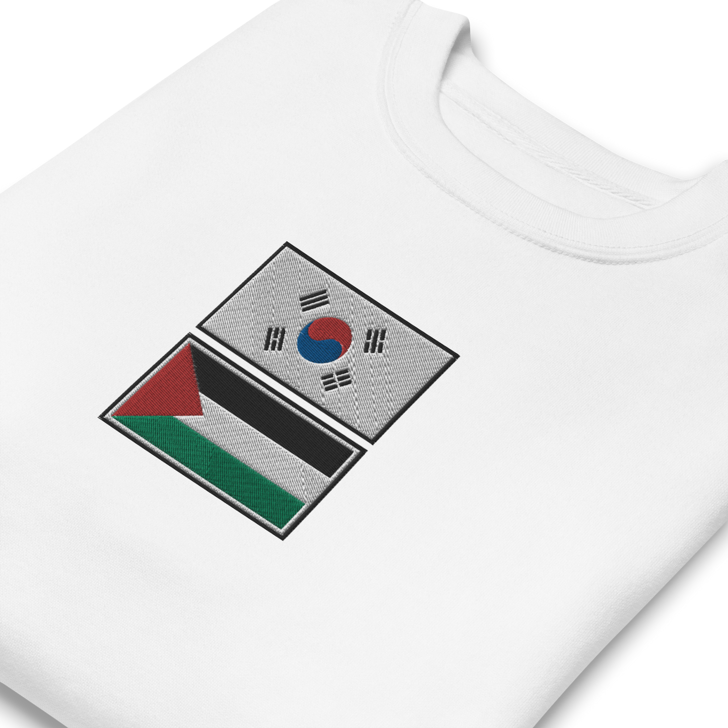 South Korea x Palestine Embroidered Unisex Sweatshirt