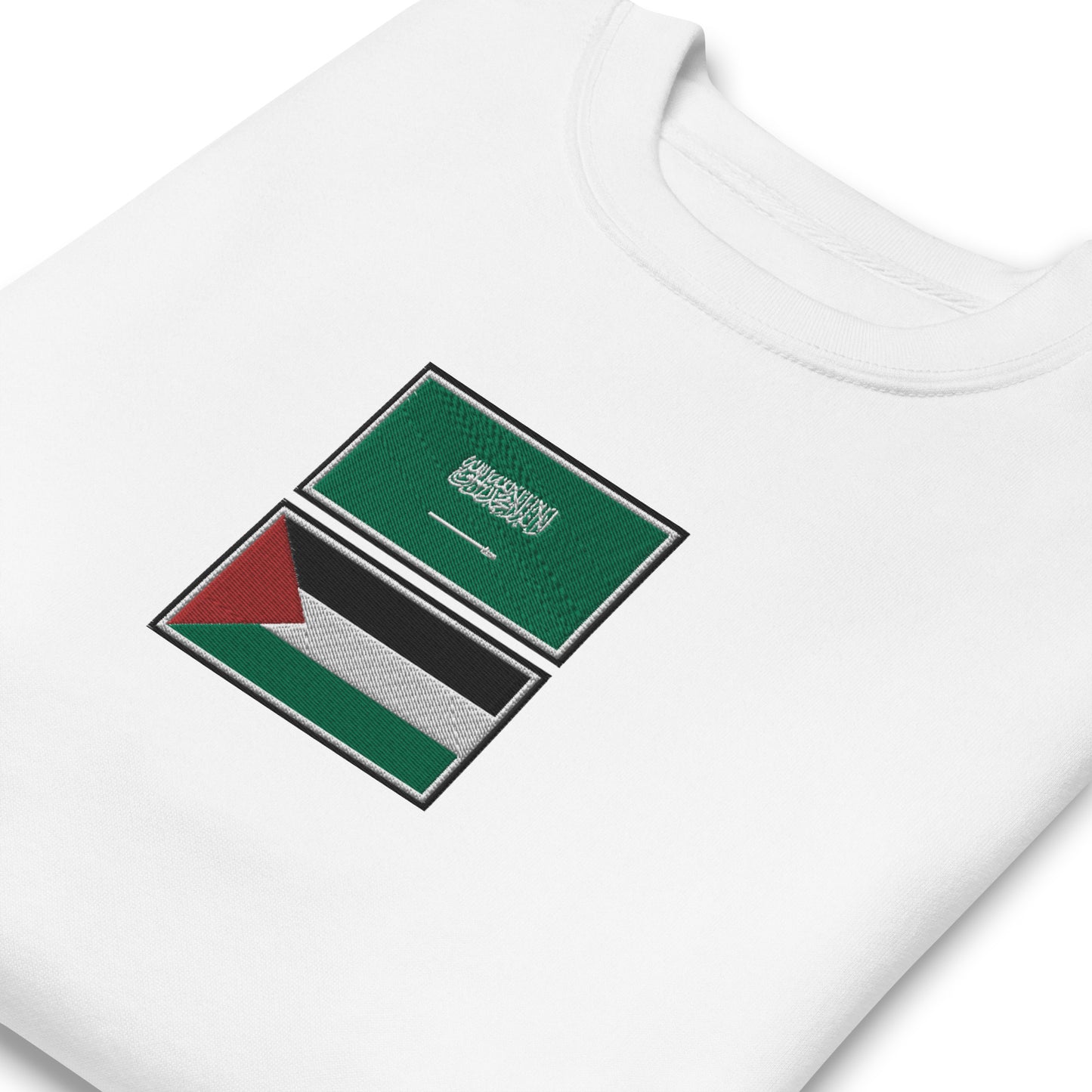 Saudi x Palestine Embroidered Unisex Sweatshirt