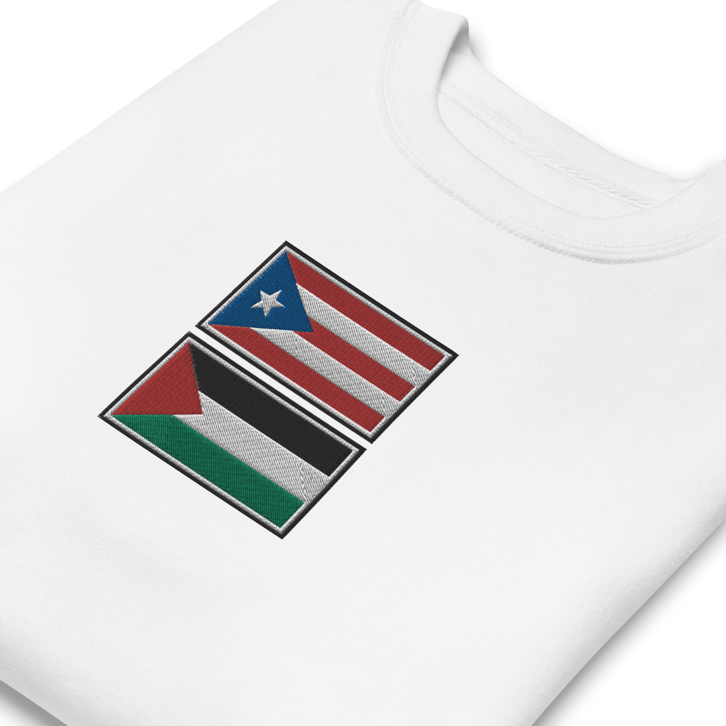 Puerto Rico x Palestine Embroidered Unisex Sweatshirt