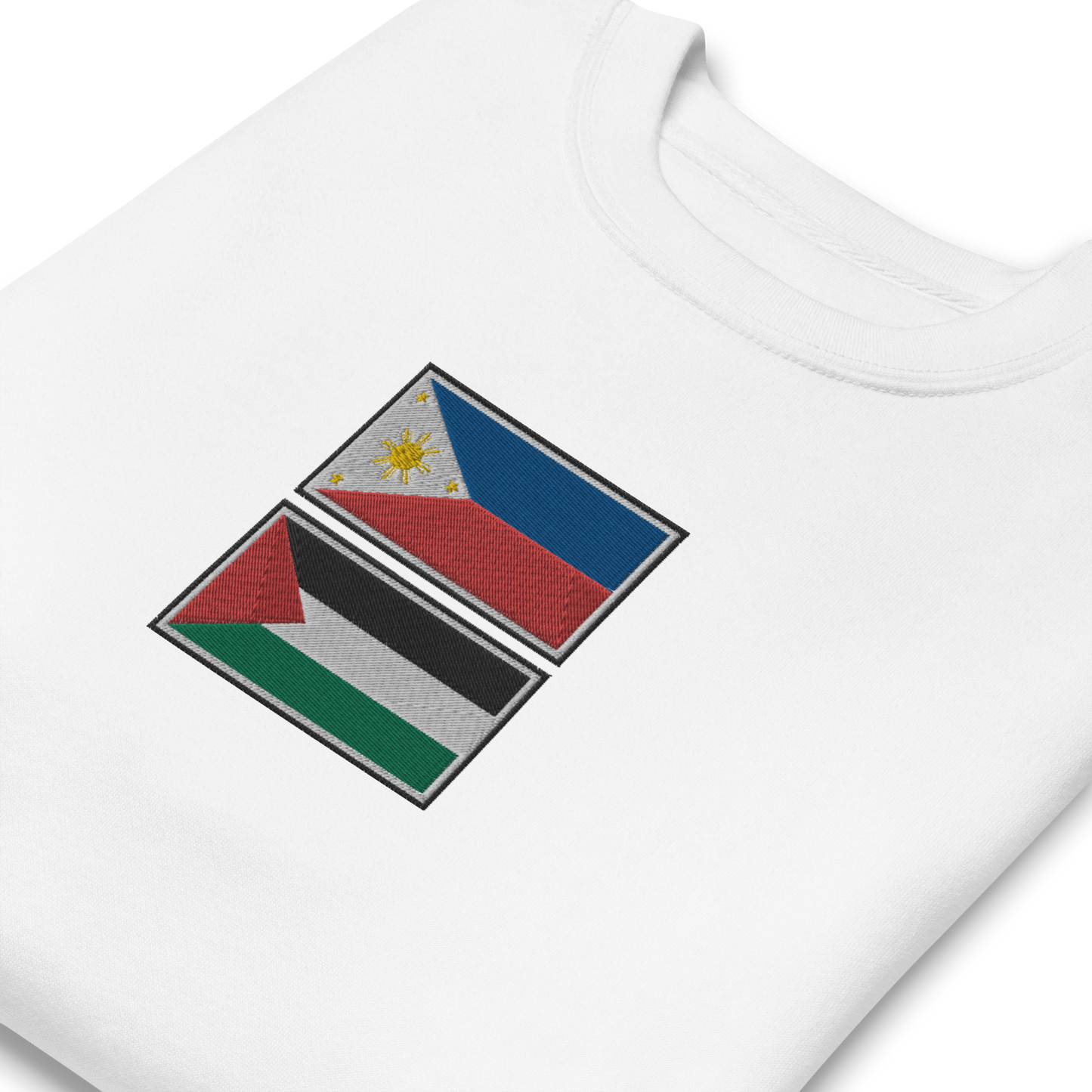 Philippines x Palestine Embroidered Unisex Sweatshirt