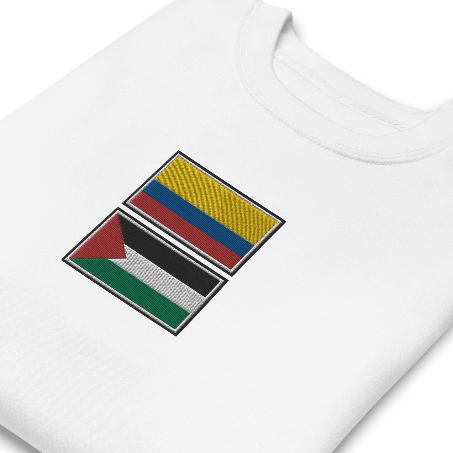 Colombia x Palestine Embroidered Unisex Sweatshirt