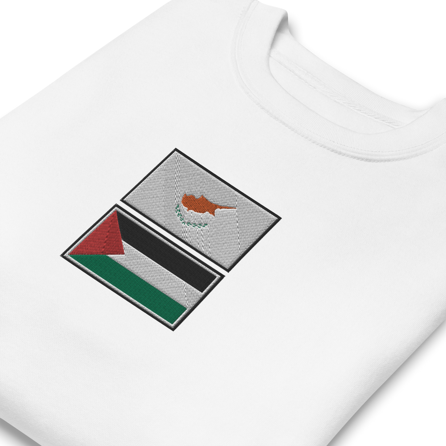 Cyprus x Palestine Embroidered Unisex Sweatshirt