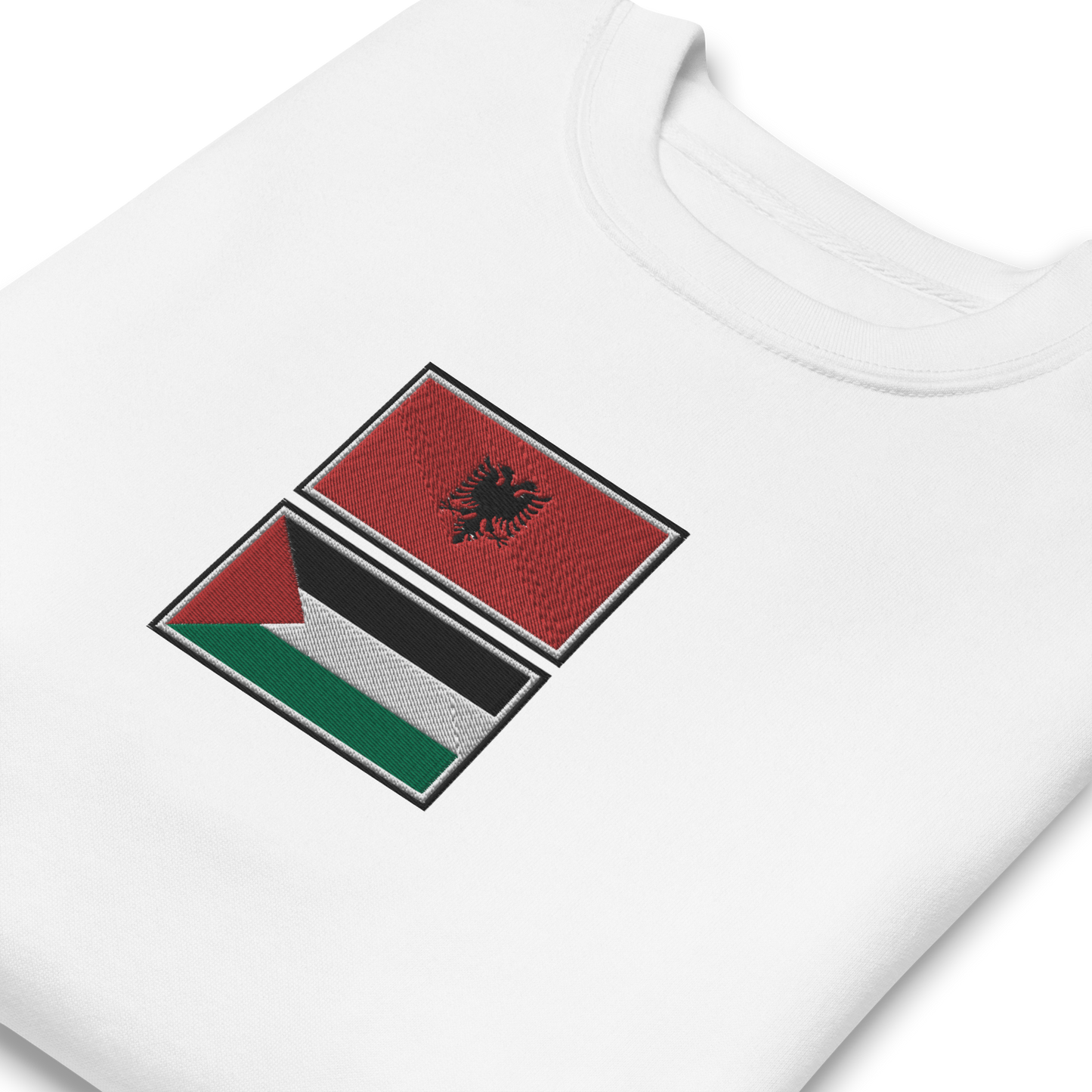 Albania x Palestine Embroidered Unisex Sweatshirt